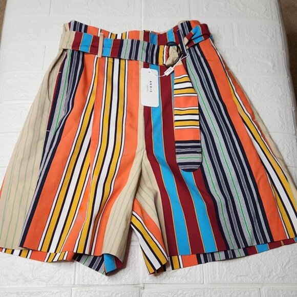 AKRIS Punto Fiorella parasol stripe shorts, NEW, size 12 - Picture 3 of 7